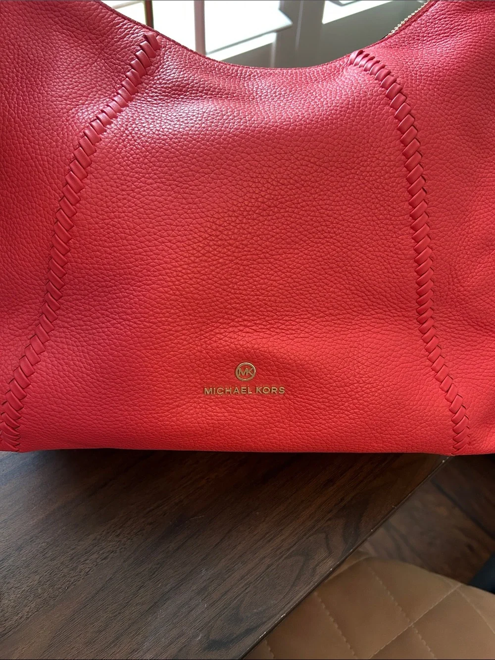 Michael Kors Coral Leather Hobo Bag- NWOT - Picture 3 of 12